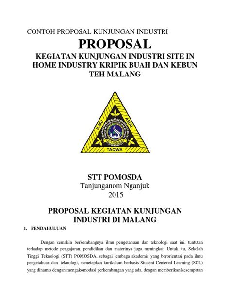contoh proposal kunjungan industri Raya Ciater Subang No